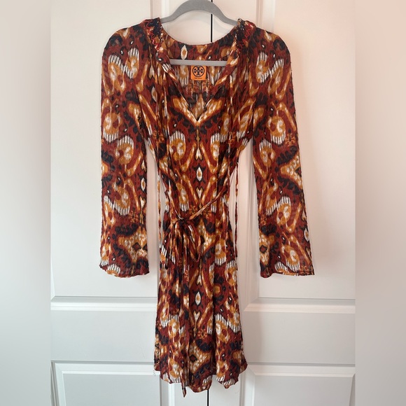 Tory Burch Silk Rust Red Terrero Diana Dress (Size 6) - Picture 1 of 11